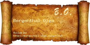 Bergenthal Olga névjegykártya